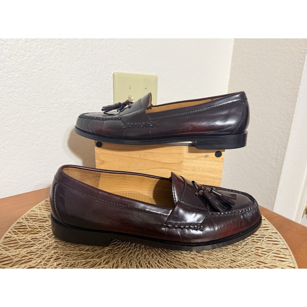 Cole Haan Pinch Tassel Loafers  Burgundy Leather Slip On Shoes 03507 Mens Sz 10